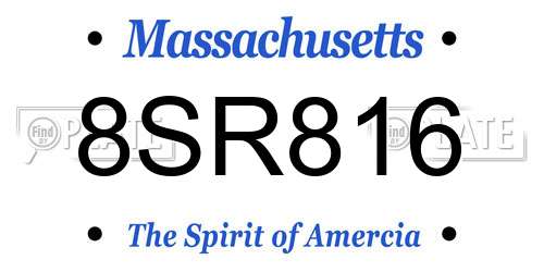 8SR816 Massachusetts License Plate
