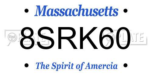 8SRK60 Massachusetts License Plate