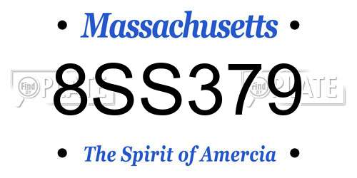 8SS379 Massachusetts License Plate