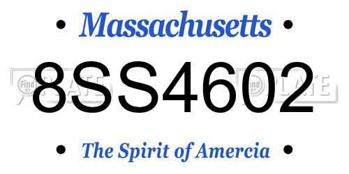 8SS4602 Massachusetts License Plate