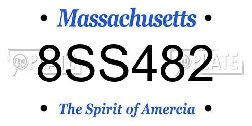 8SS482 Massachusetts License Plate