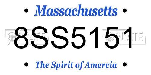 8SS5151 Massachusetts License Plate