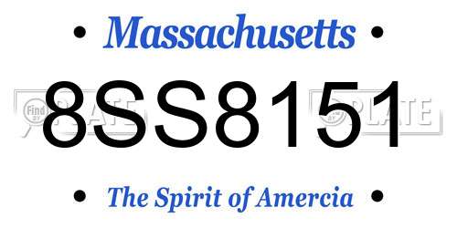 8SS8151 Massachusetts License Plate
