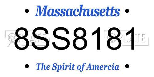 8SS8181 Massachusetts License Plate