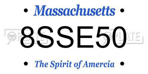 8SSE50 Massachusetts License Plate