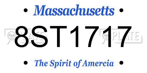 8ST1717 Massachusetts License Plate