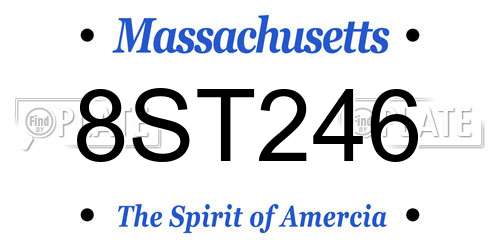 8ST246 Massachusetts License Plate