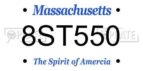 8ST550 Massachusetts License Plate