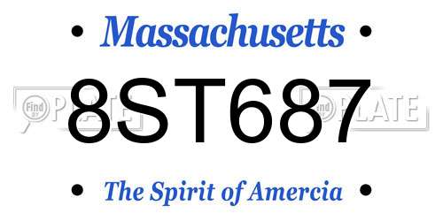8ST687 Massachusetts License Plate