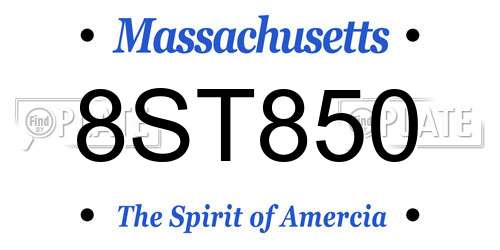 8ST850 Massachusetts License Plate