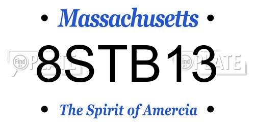 8STB13 Massachusetts License Plate
