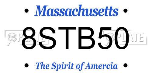 8STB50 Massachusetts License Plate