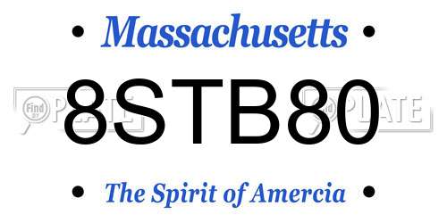 8STB80 Massachusetts License Plate