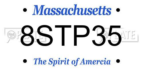 8STP35 Massachusetts License Plate