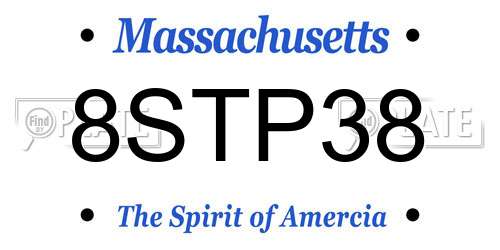 8STP38 Massachusetts License Plate