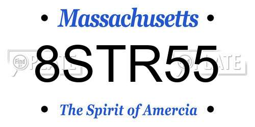 8STR55 Massachusetts License Plate
