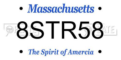 8STR58 Massachusetts License Plate