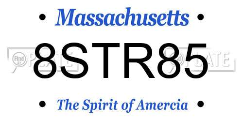 8STR85 Massachusetts License Plate