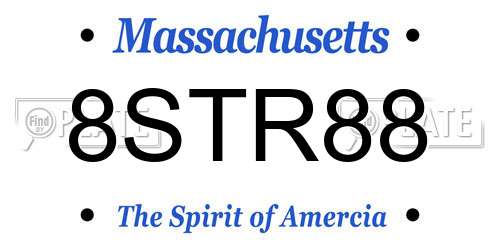 8STR88 Massachusetts License Plate