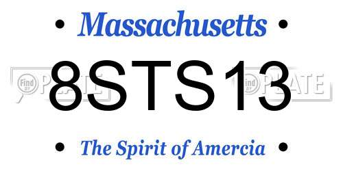 8STS13 Massachusetts License Plate
