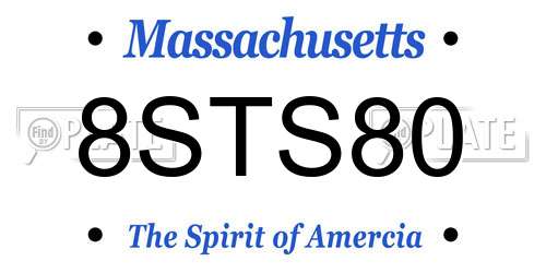 8STS80 Massachusetts License Plate