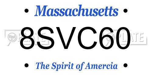 8SVC60 Massachusetts License Plate
