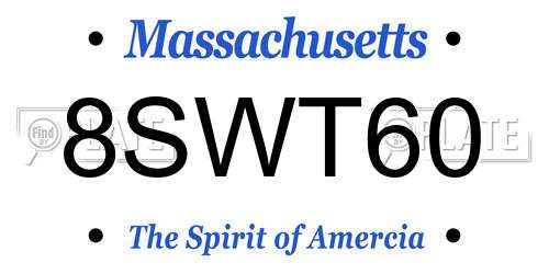 8SWT60 Massachusetts License Plate