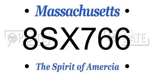 8SX766 Massachusetts License Plate