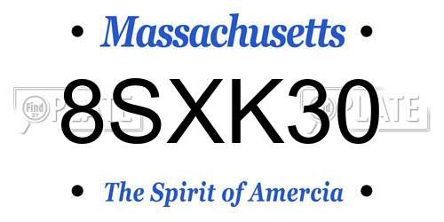 8SXK30 Massachusetts License Plate