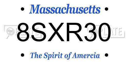 8SXR30 Massachusetts License Plate