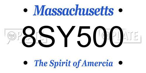 8SY500 Massachusetts License Plate