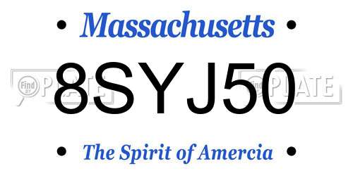 8SYJ50 Massachusetts License Plate