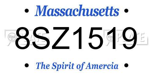 8SZ1519 Massachusetts License Plate