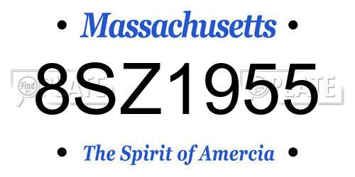 8SZ1955 Massachusetts License Plate