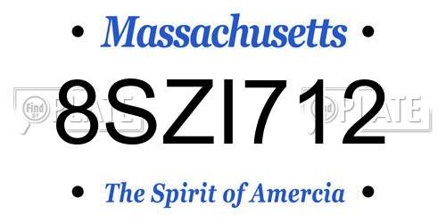 8SZI712 Massachusetts License Plate