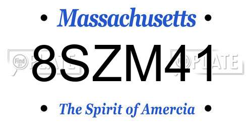 8SZM41 Massachusetts License Plate