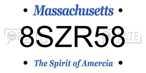 8SZR58 Massachusetts License Plate