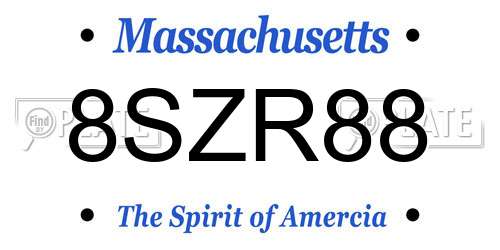 8SZR88 Massachusetts License Plate