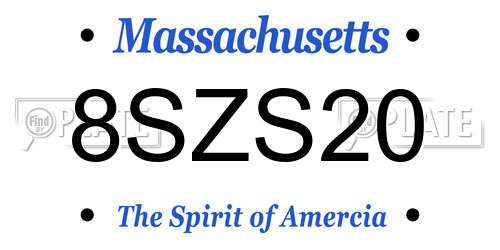 8SZS20 Massachusetts License Plate