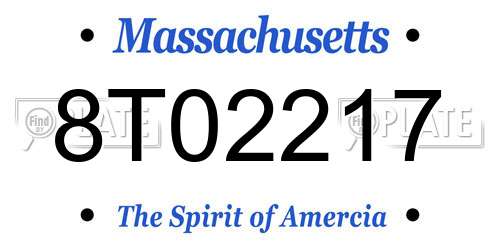8T02217 Massachusetts License Plate