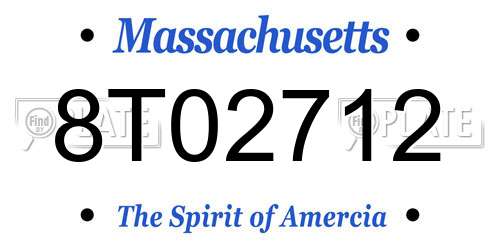 8T02712 Massachusetts License Plate