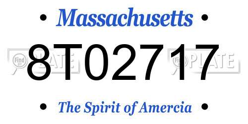 8T02717 Massachusetts License Plate