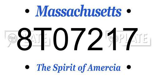 8T07217 Massachusetts License Plate