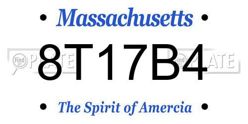 8T17B4 Massachusetts License Plate
