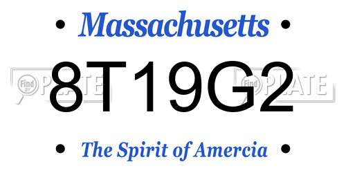 8T19G2 Massachusetts License Plate
