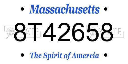 8T42658 Massachusetts License Plate