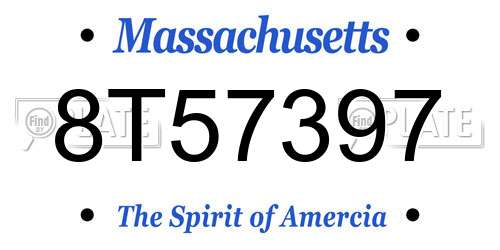 8T57397 Massachusetts License Plate