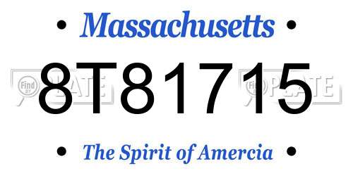 8T81715 Massachusetts License Plate