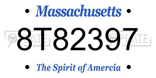 8T82397 Massachusetts License Plate