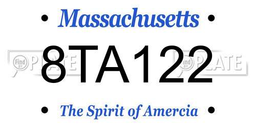 8TA122 Massachusetts License Plate